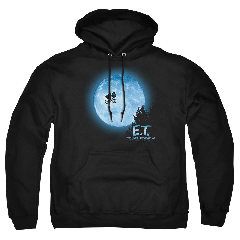 UNI100-AFTH-8 ET Moon Scene Adult Pullover Hoodie, Black - 5X