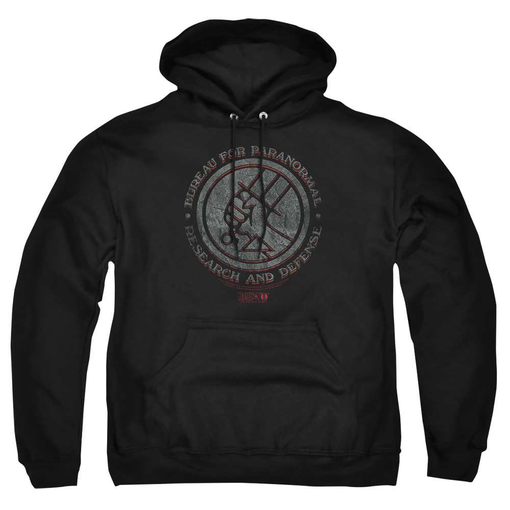 UNI478-AFTH-2 Hellboy II BPRD Stone Adult Pullover Hoodie, Black - Medium