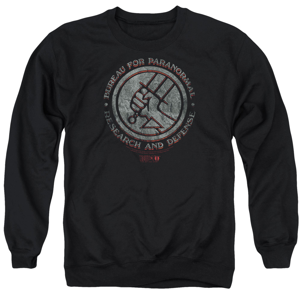 UNI478-AS-1 Hellboy II BPRD Stone Adult Crewneck Sweatshirt, Black - Small