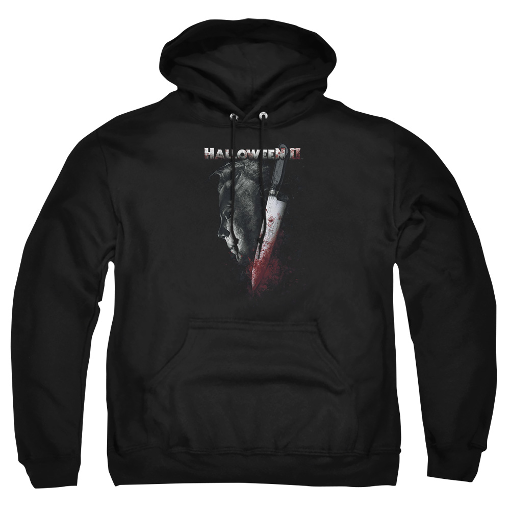 UNI481-AFTH-5 Halloween II Cold Gaze Adult Pullover Hoodie, Black - 2X