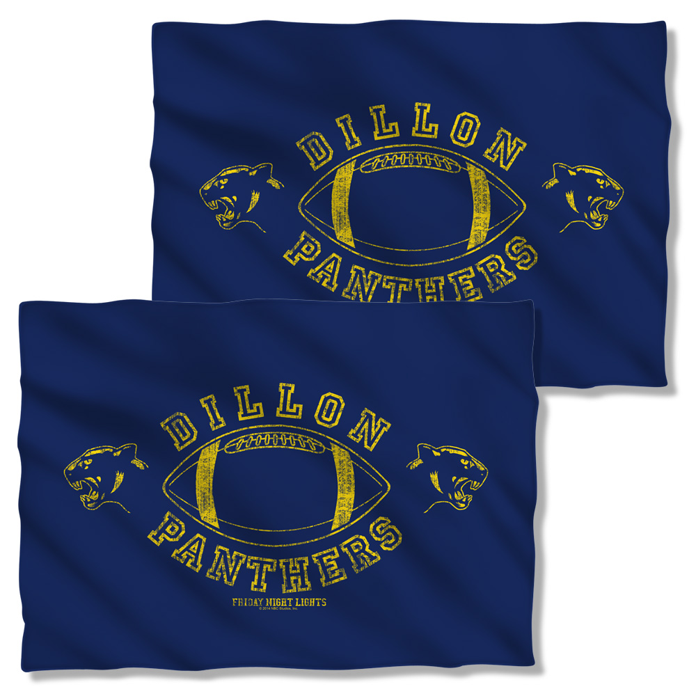 NBC944FB-PLO1-0 Friday Night Light Dillon Panthers Front & Back Print Pillow Case, White - 20 x 28 in.