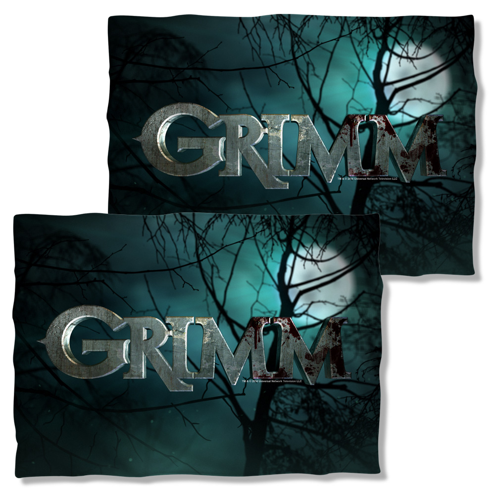NBC953FB-PLO1-0 Grimm Logo Front & Back Print Pillow Case, White - 20 x 28 in.