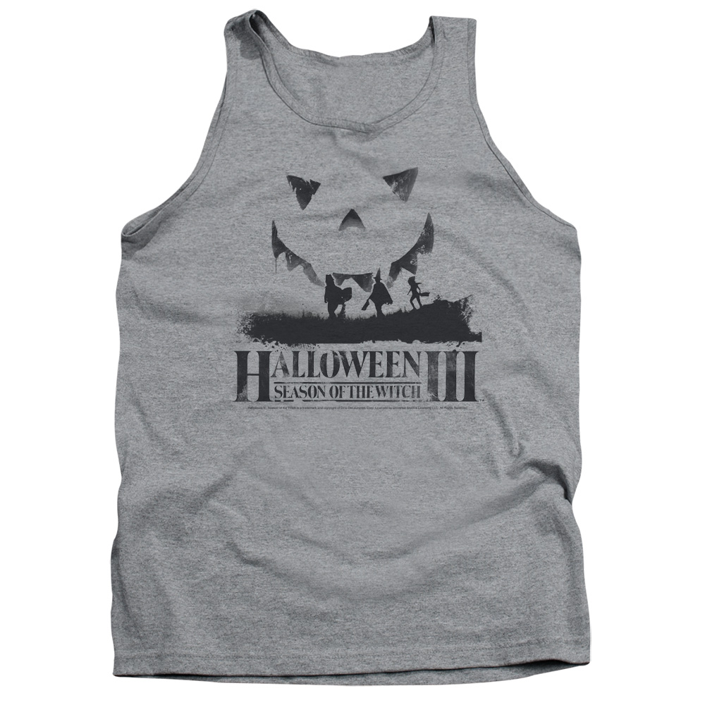 UNI493-TK-2 Halloween III Silhouette Adult Tank Top, Athletic Heather - Medium