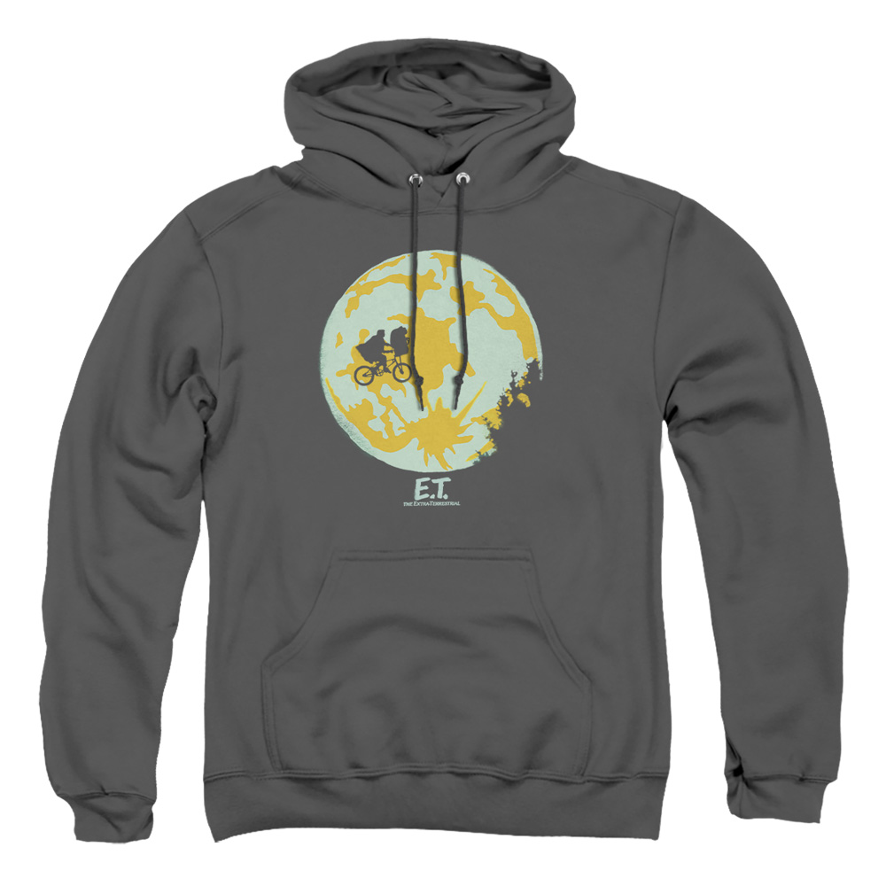 UNI496-AFTH-5 ET in the Moon Adult Pullover Hoodie, Charcoal - 2X