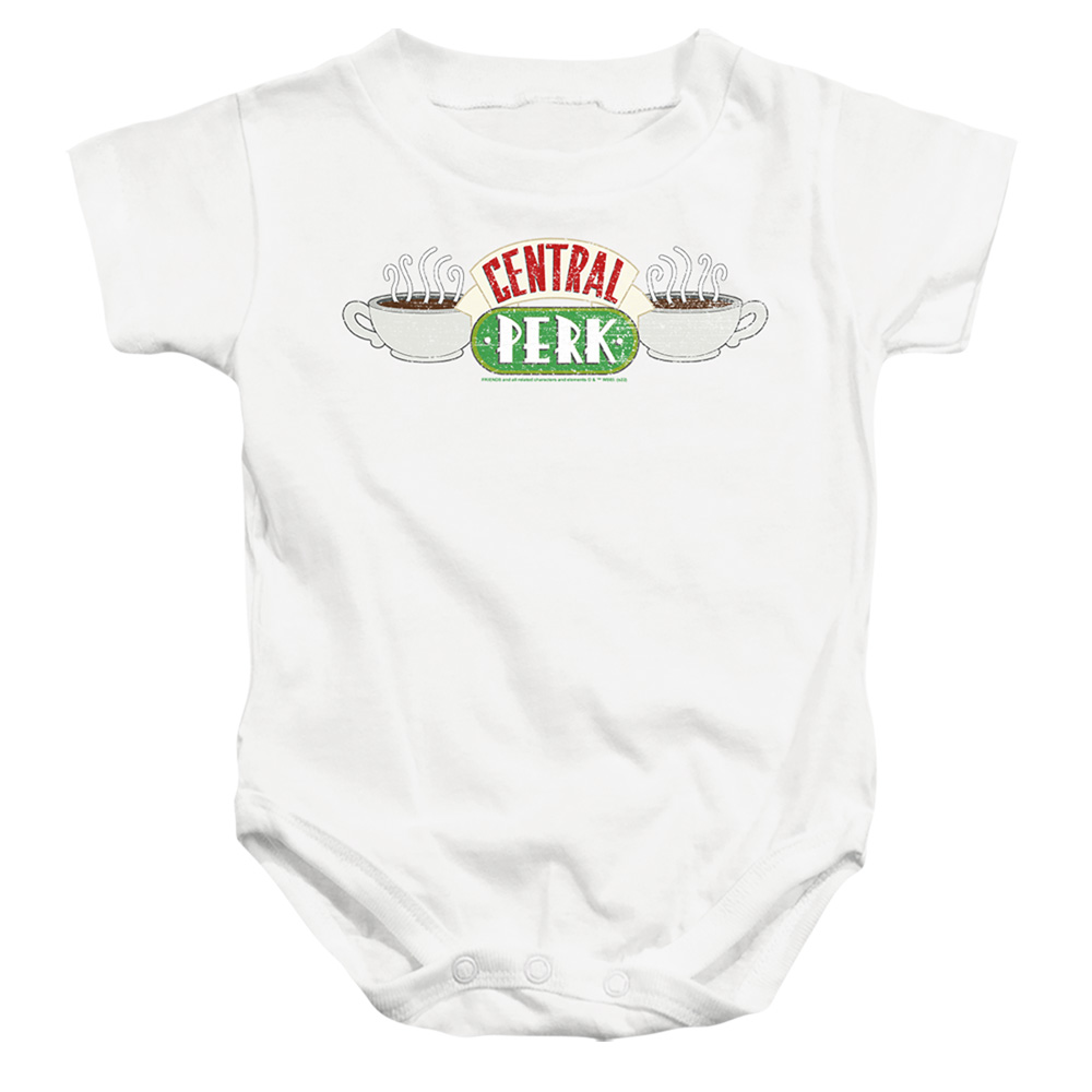 WBT1308-SS-2 Friends Central Perk 3 Infant Snapsuit, White - Medium - 12 Month