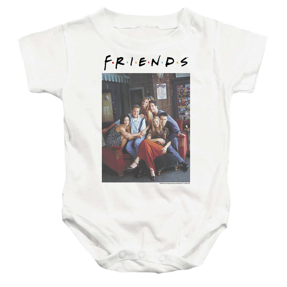 WBT1310-SS-2 Friends Characters 2 Infant Snapsuit, White - Medium - 12 Month