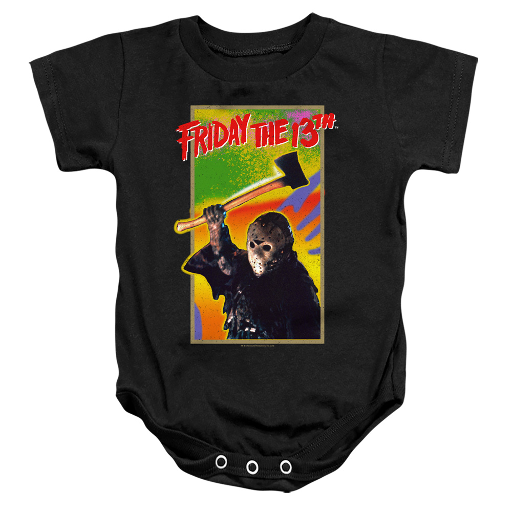 WBM731-SS-2 Friday The 13th Retro Game Infant Snapsuit, Black - Medium - 12 Month