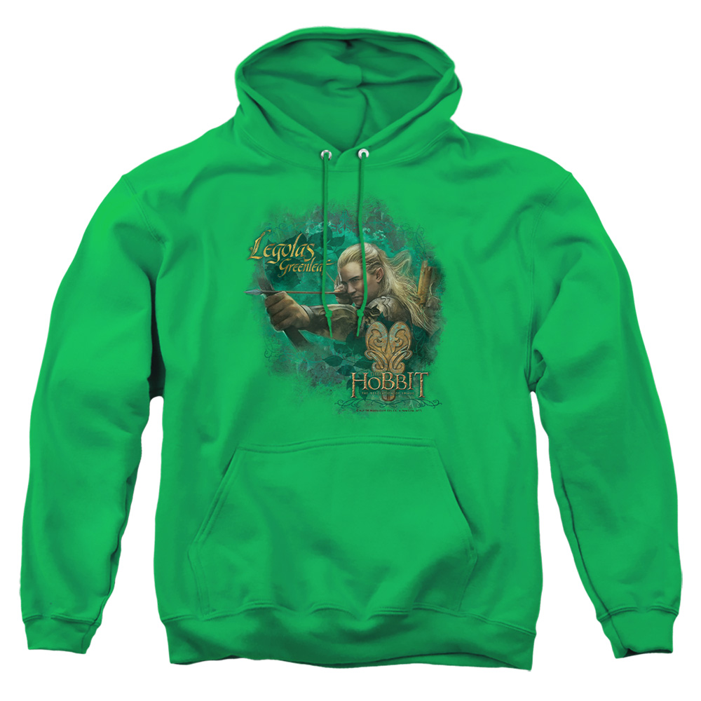 HOB2019-AFTH-2 Hobbit Greenleaf Adult Pullover Hoodie, Kelly Green - Medium