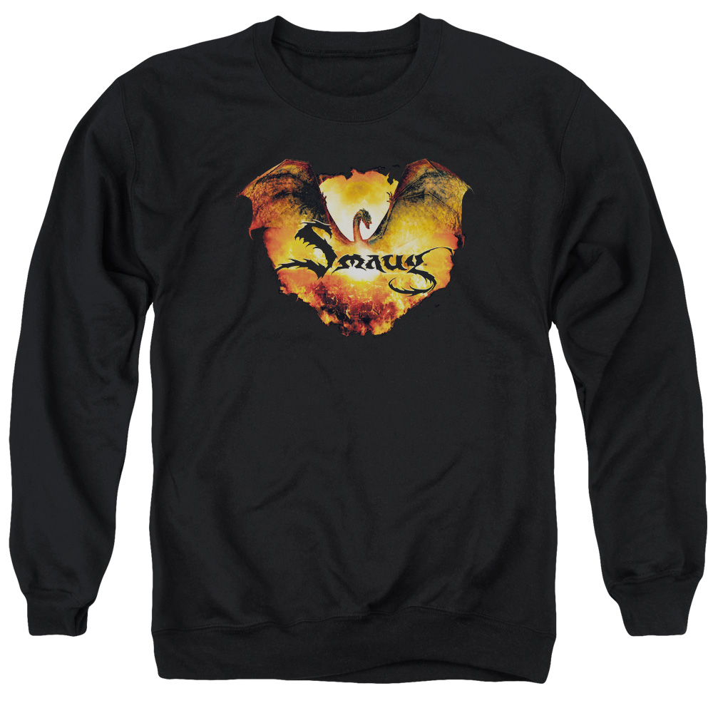 HOB3021-AS-2 Hobbit Reign in Flame Adult Crewneck Sweatshirt, Black - Medium