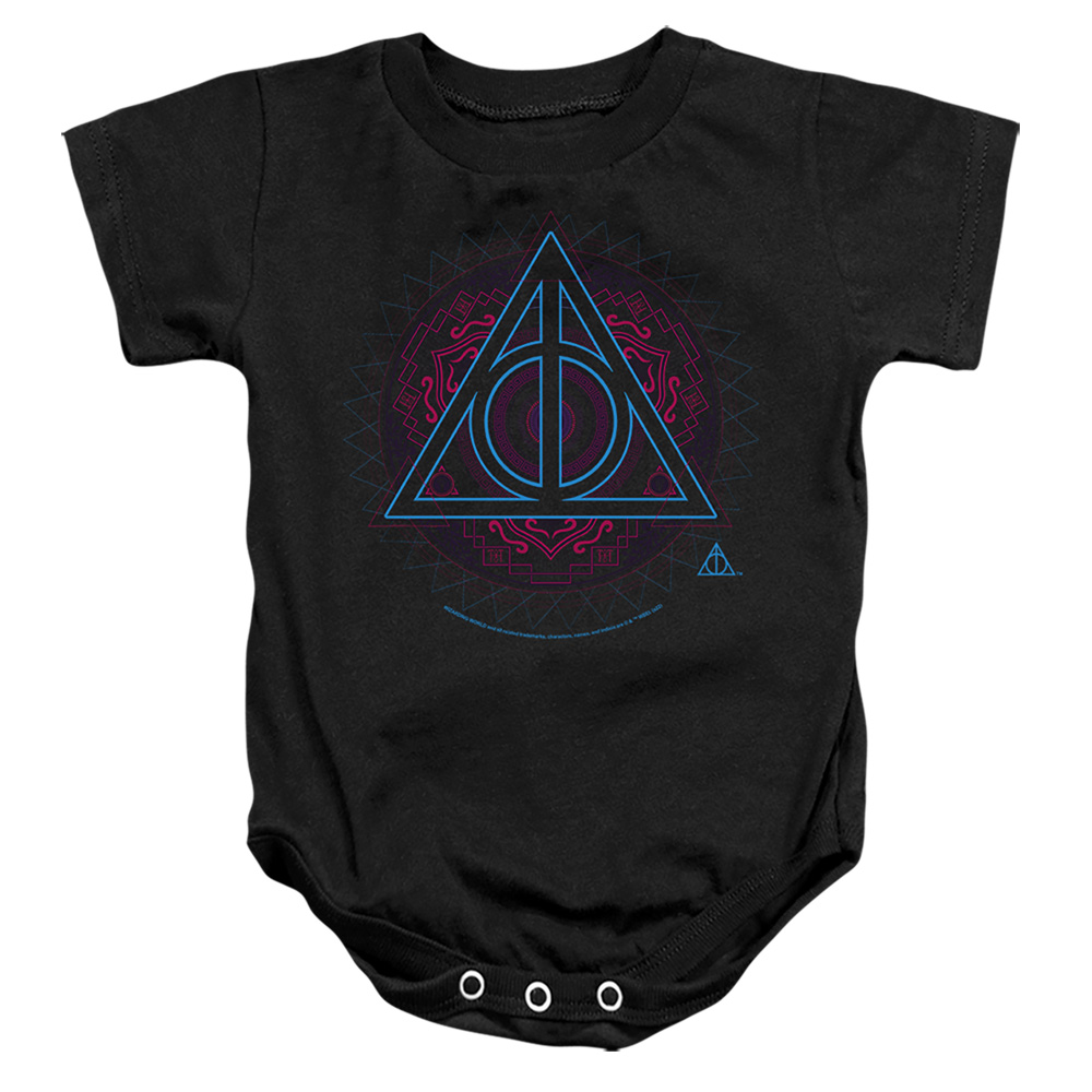 HP8978-SS-2 Harry Potter Hallows Symbol Infant Snapsuit, Black - Medium - 12 Month