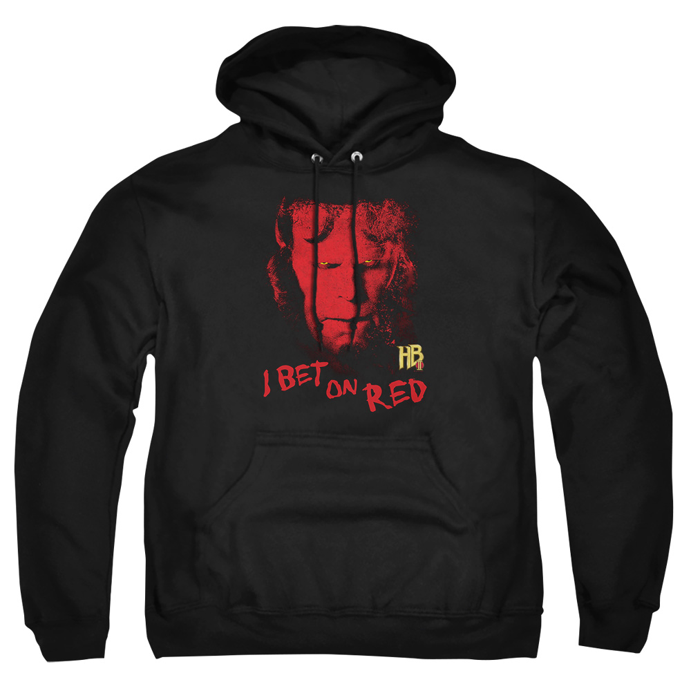 UNI163-AFTH-2 Hellboy II I Bet on Red Adult Pullover Hoodie, Black - Medium