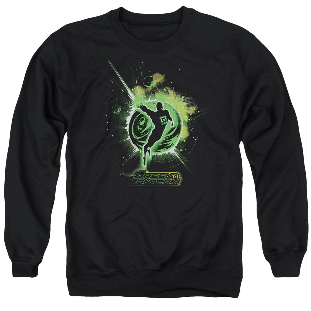 GL210-AS-4 Green Lantern Shadow Adult Crewneck Sweatshirt, Black - Extra Large
