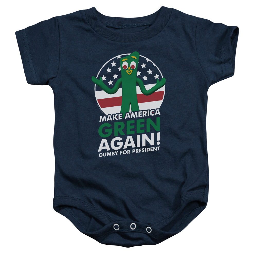 GMB148-SS-2 Gumby for President Infant Snapsuit, Navy - Medium - 12 Month