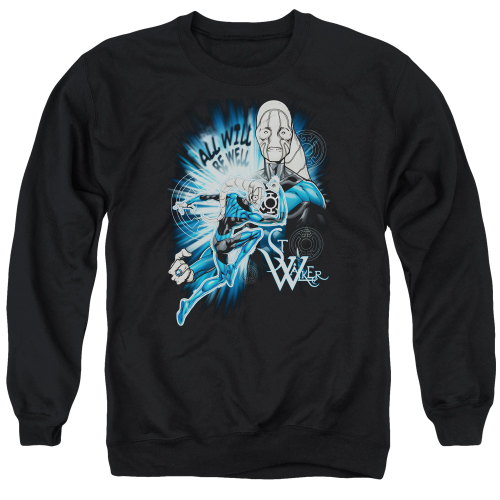 GL319-AS-2 Green Lantern Saint Walker Adult Crewneck Sweatshirt, Black - Medium