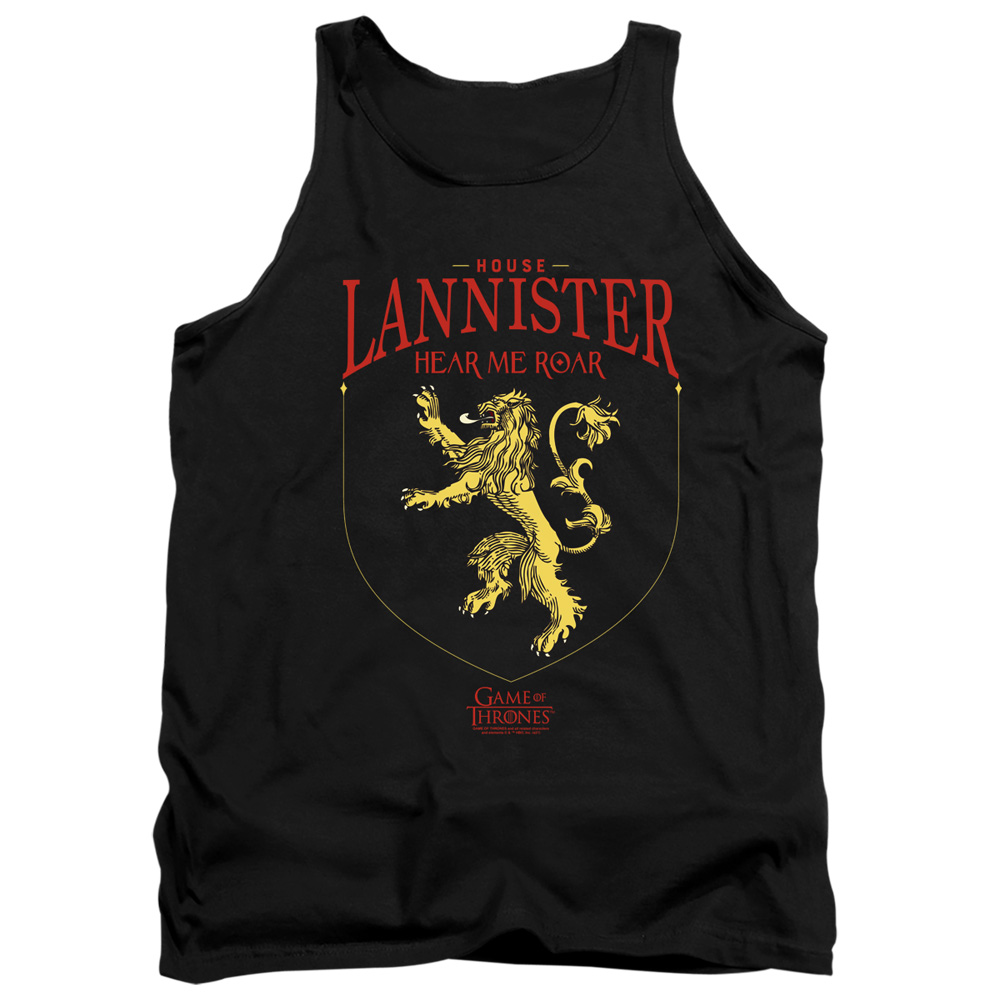 GOT170-TK-1 Game of Thrones House Lannister Sigil Adult Tank Top, Black - Small