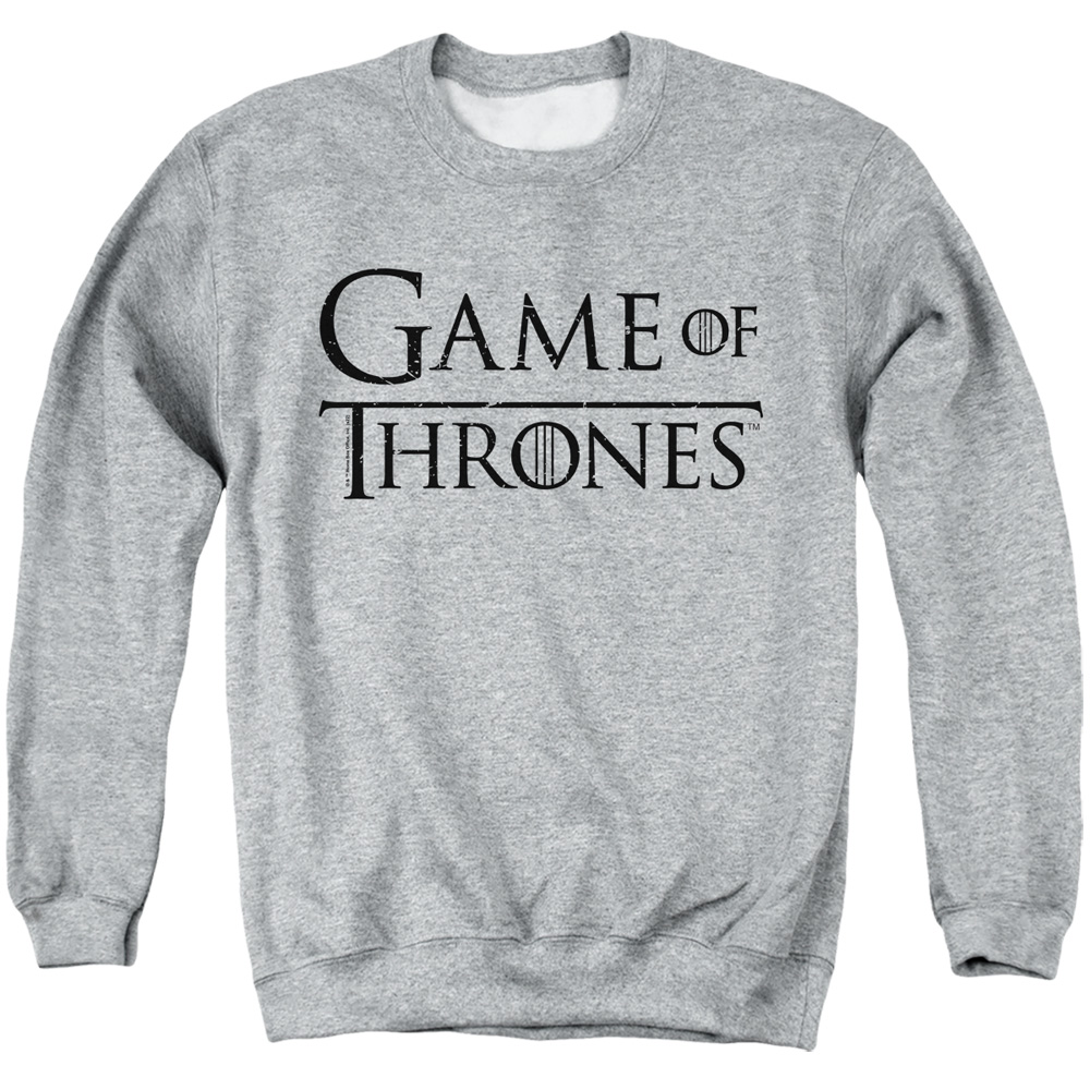 GOT258-AS-1 Game of Thrones Logo 1 Adult Crewneck Sweatshirt, Athletic Heather - Small
