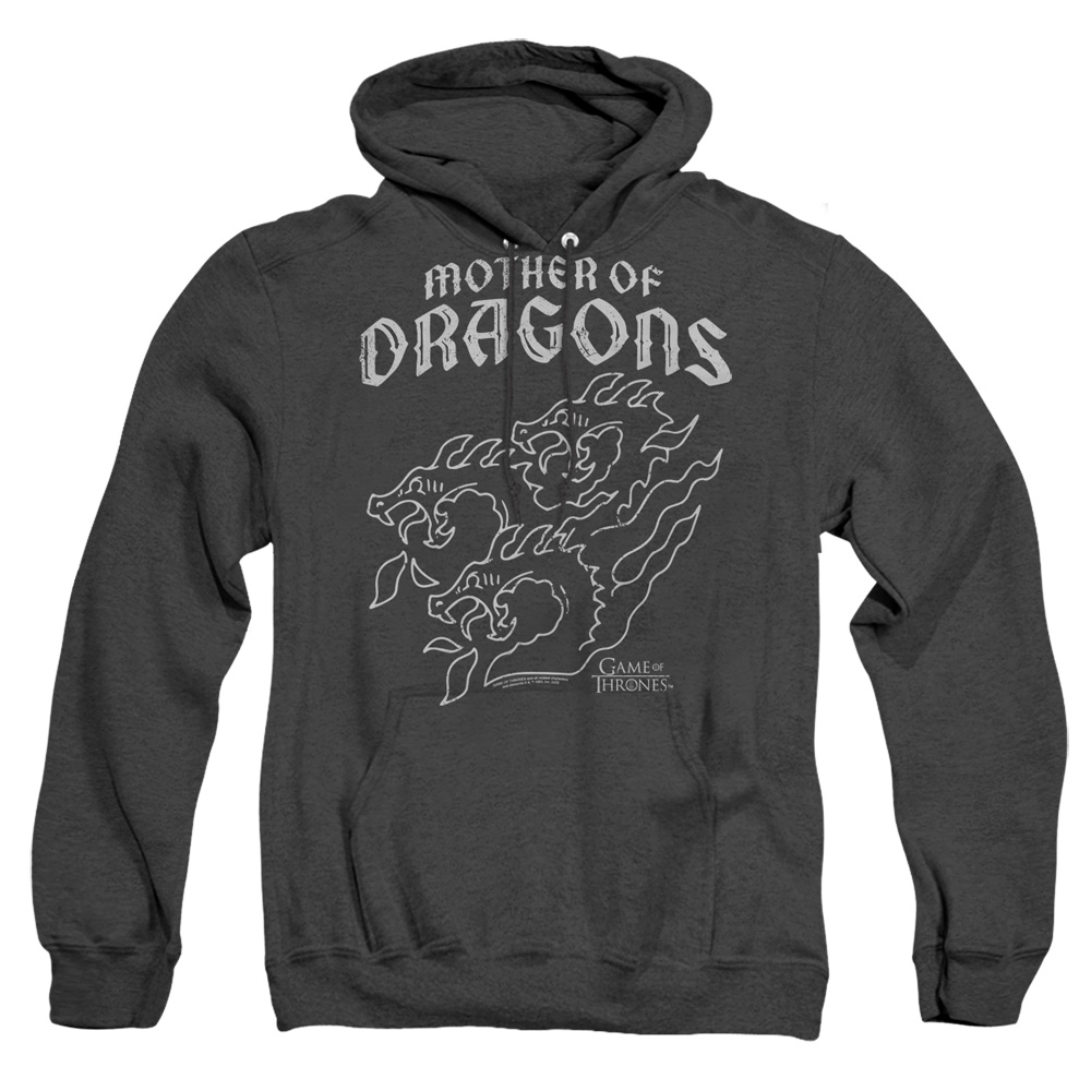 GOT269-AHH-2 Game of Thrones Mother of Dragons Adult Heather Hoodie, Black - Medium