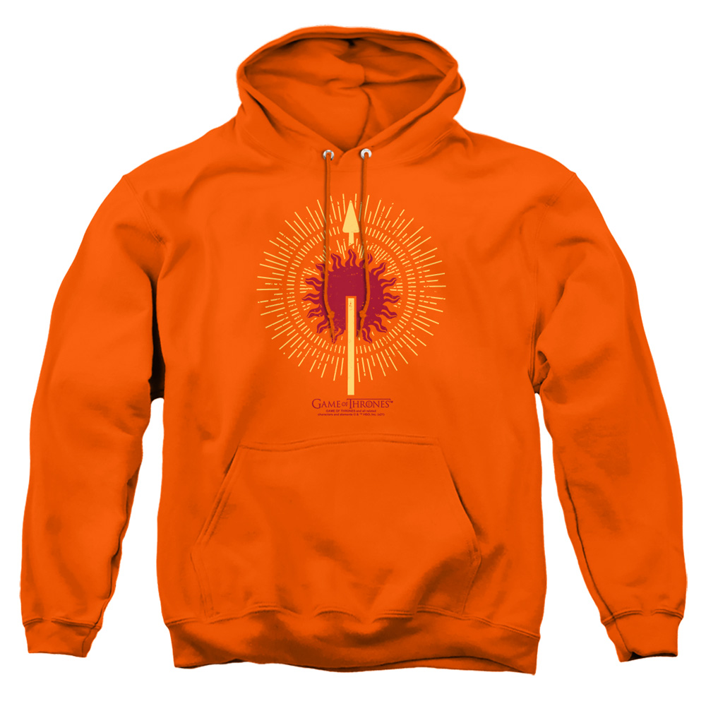 GOT207-AFTH-6 Game of Thrones Martell Burst Sigil Adult Pullover Hoodie, Orange - 3X