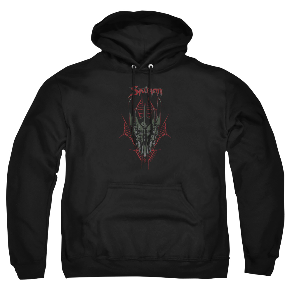 HOB3018-AFTH-8 Hobbit Evils Helm Adult Pullover Hoodie, Black - 5X