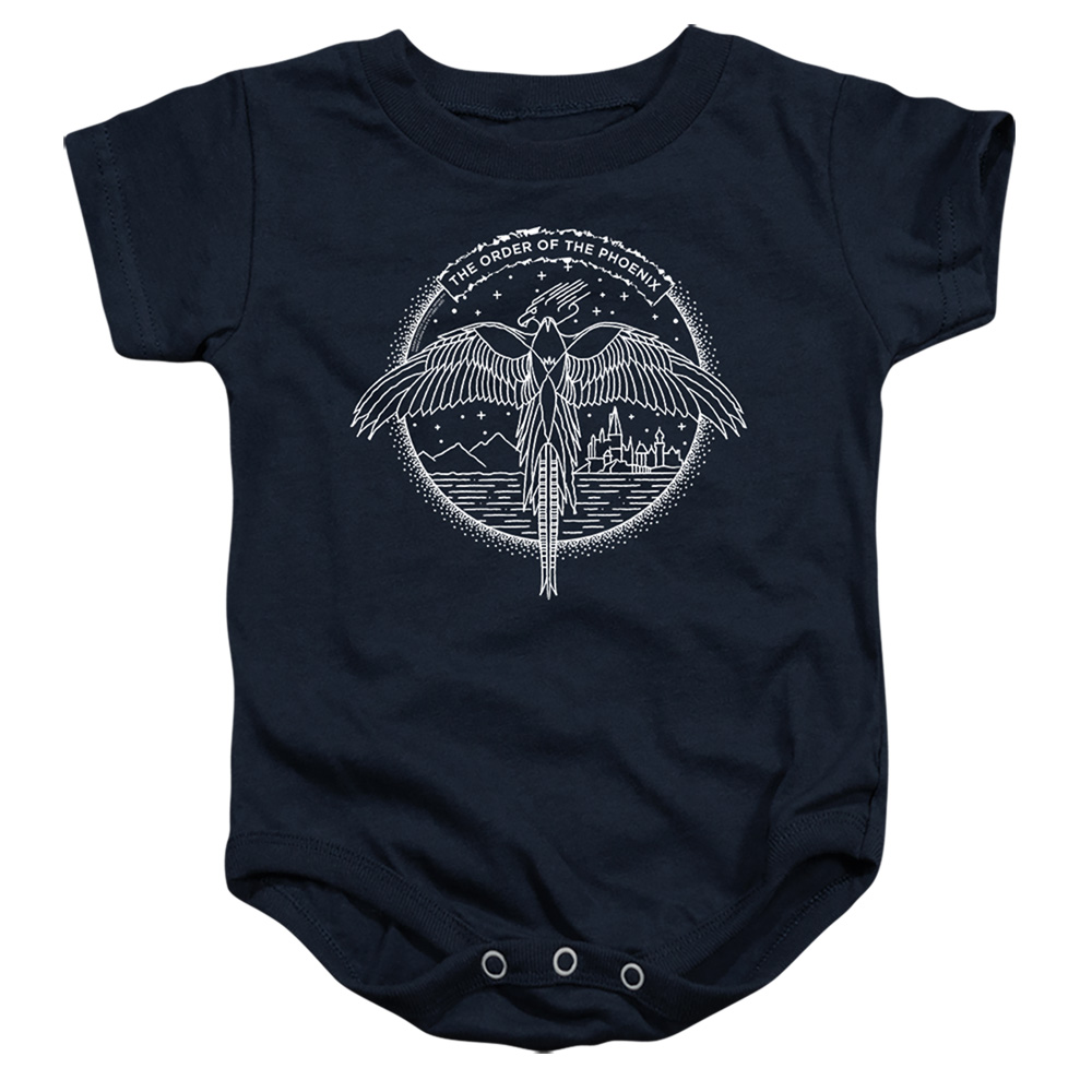 HP8365-SS-3 Harry Potter The Order of the Phoenix Circle Line Art Infant Snapsuit, Navy - Large - 18 Month
