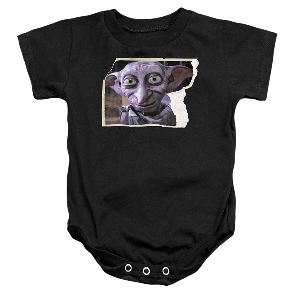 HP7035-SS-2 Harry Potter Dobby Worn Photo Infant Snapsuit, Black - Medium - 12 Month