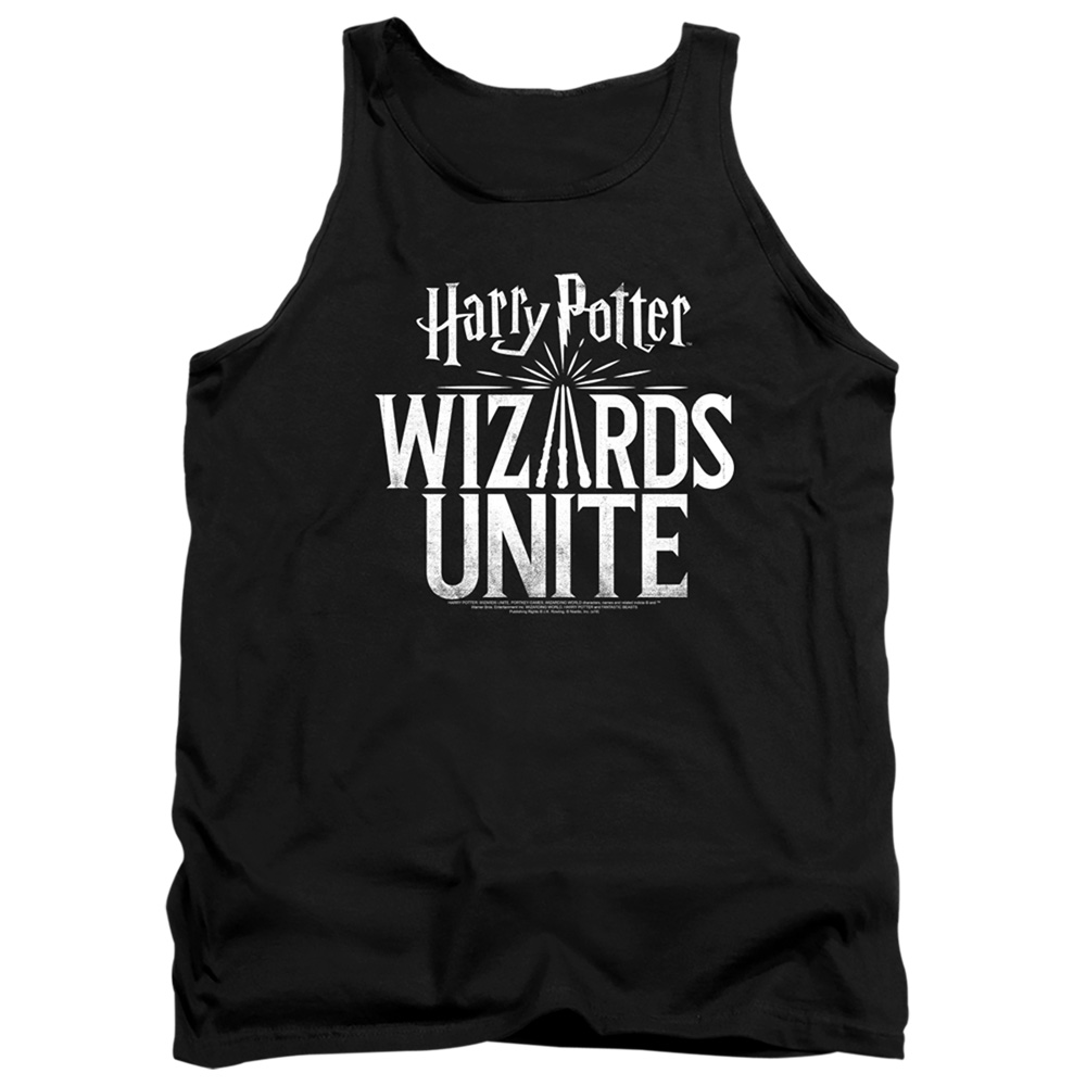 HP9047-TK-2 Harry Potter Wizards Unite Logo Adult Tank Top, Black - Medium