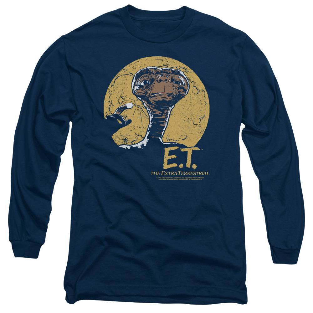 UNI980-AL-2 ET Moon Frame Adult Long Sleeve T-Shirt, Navy - Medium