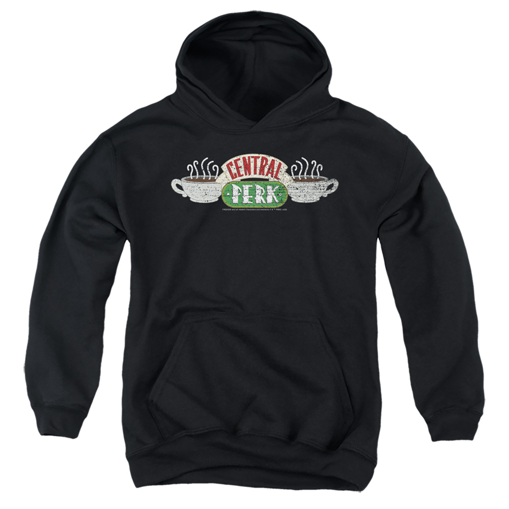 WBT1306-YFTH-2 Friends Central Perk 1 Youth Hooded Sweatshirt, Black - Medium