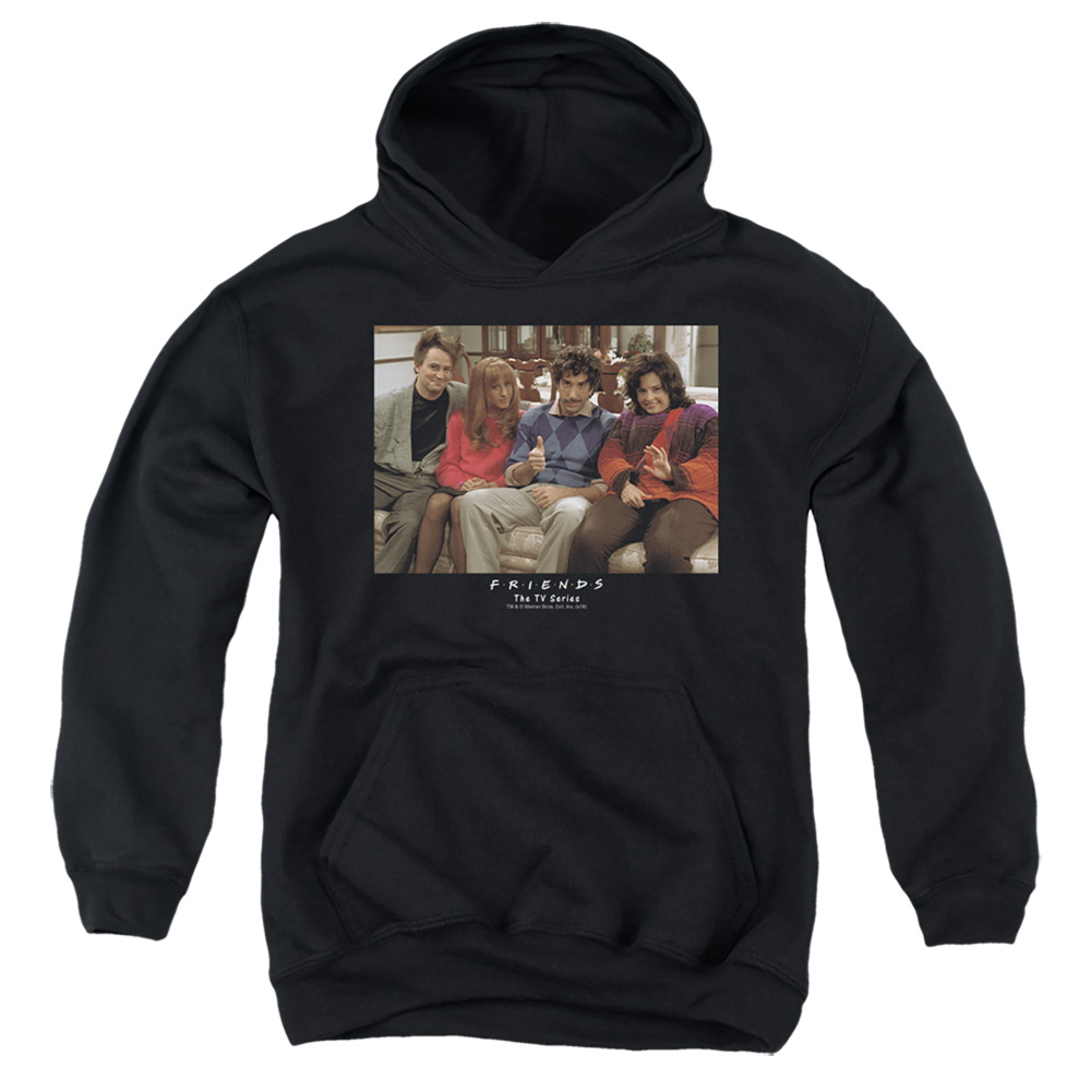 WBT640-YFTH-2 Friends Throwback Youth Hooded Sweatshirt, Black - Medium
