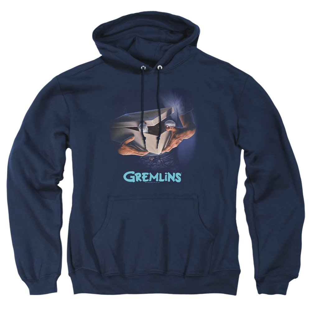 WBM949-AFTH-3 Gremlins Original Poster Adult Pullover Hoodie, Navy - Large
