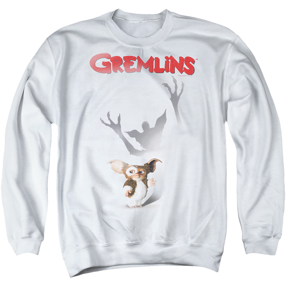 WBM950-AS-5 Gremlins Shadow Adult Crewneck Sweatshirt, White - 2X