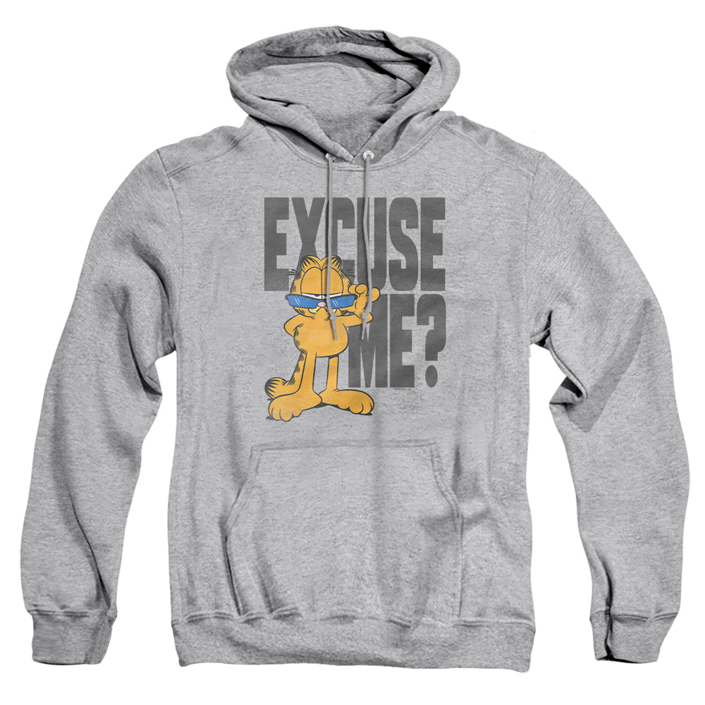 GAR717-AFTH-5 Garfield Excuse Me Adult Pullover Hoodie, Athletic Heather - 2X