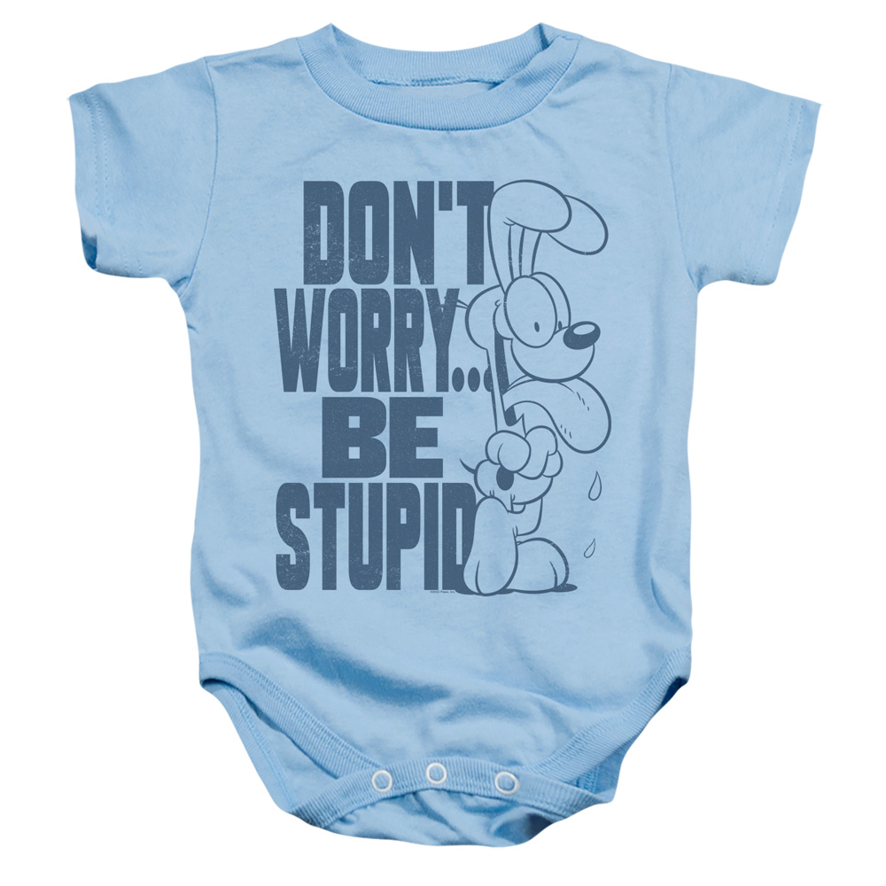 GAR718-SS-2 Garfield Dont Worry Infant Snapsuit, Light Blue - Medium - 12 Month