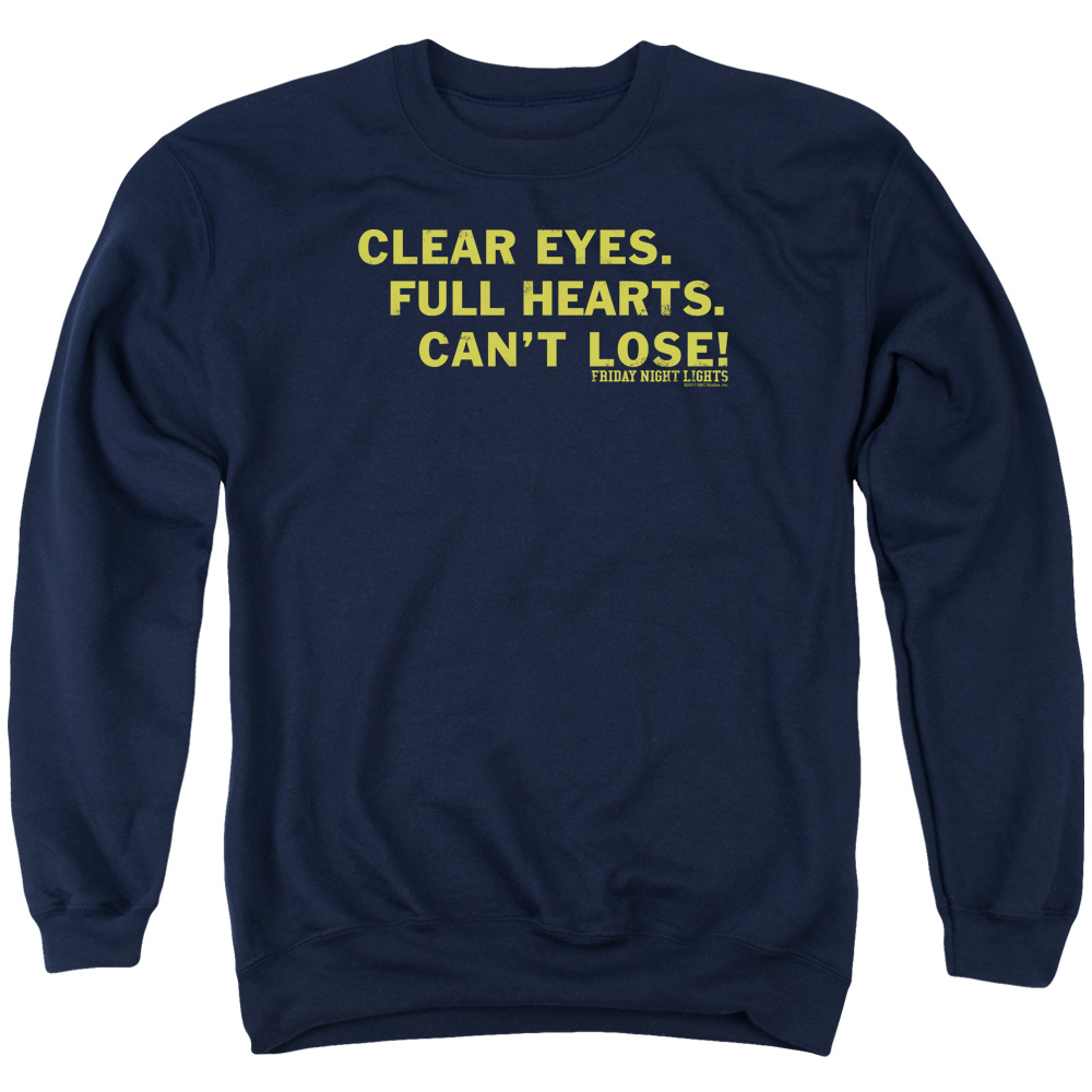 NBC602-AS-2 Friday Night Light Clear Eyes Adult Crewneck Sweatshirt, Navy - Medium