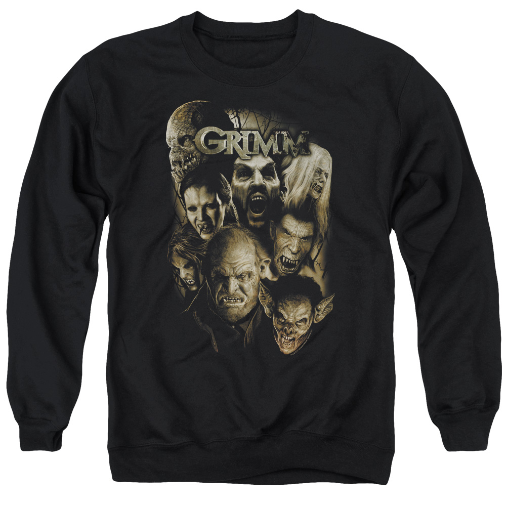NBC674-AS-2 Grimm Wesen Adult Crewneck Sweatshirt, Black - Medium
