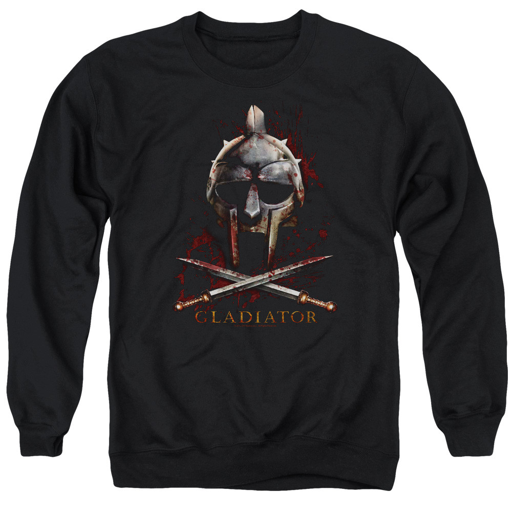 PAR267-AS-2 Gladiator Helmet Adult Crewneck Sweatshirt, Black - Medium