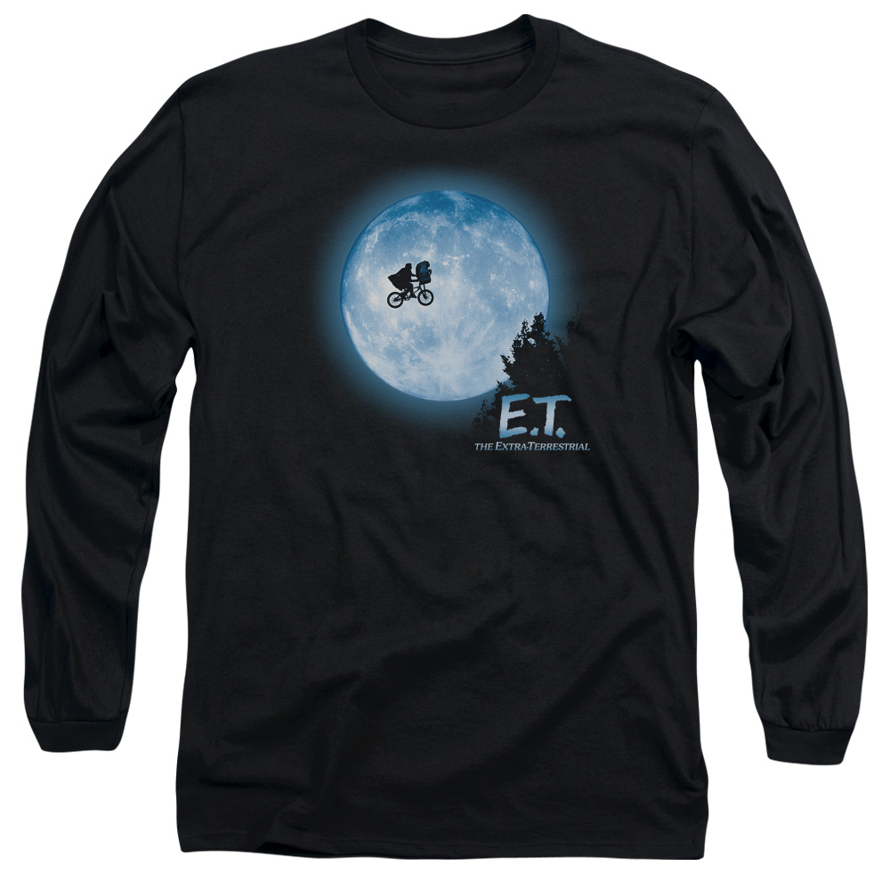 UNI100-AL-2 ET Moon Scene Adult Long Sleeve T-Shirt, Black - Medium