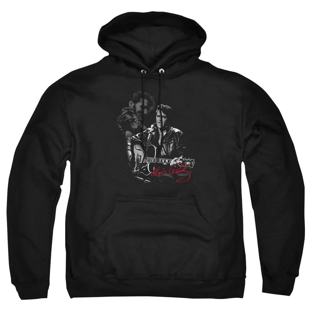 ELV577-AFTH-7 Elvis Presley Show Stopper Adult Pullover Hoodie, Black - 4X