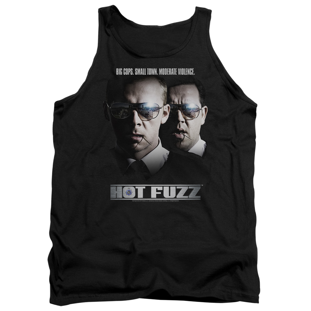 UNI165-TK-2 Hot Fuzz Big Cops Adult Tank Top, Black - Medium
