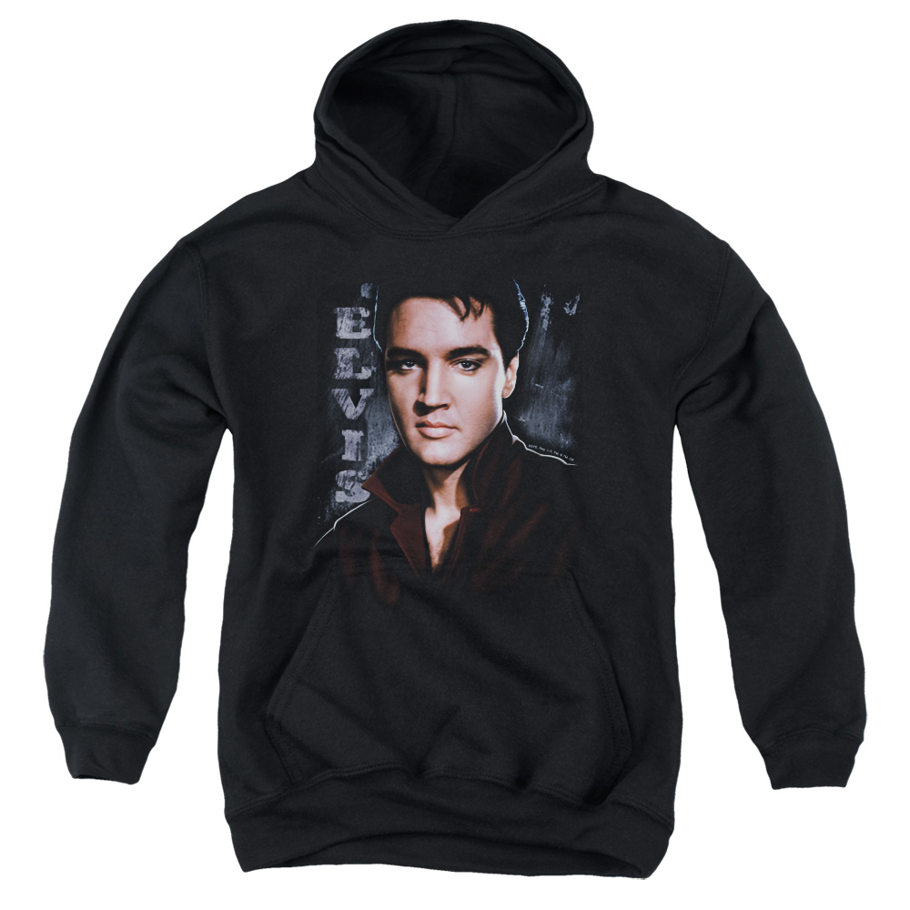 ELV287-YFTH-2 Elvis Presley Tough Youth Hooded Sweatshirt, Black - Medium