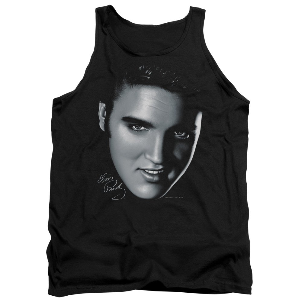 ELV290-TK-4 Elvis Presley Big Face Adult Tank Top, Black - Extra Large