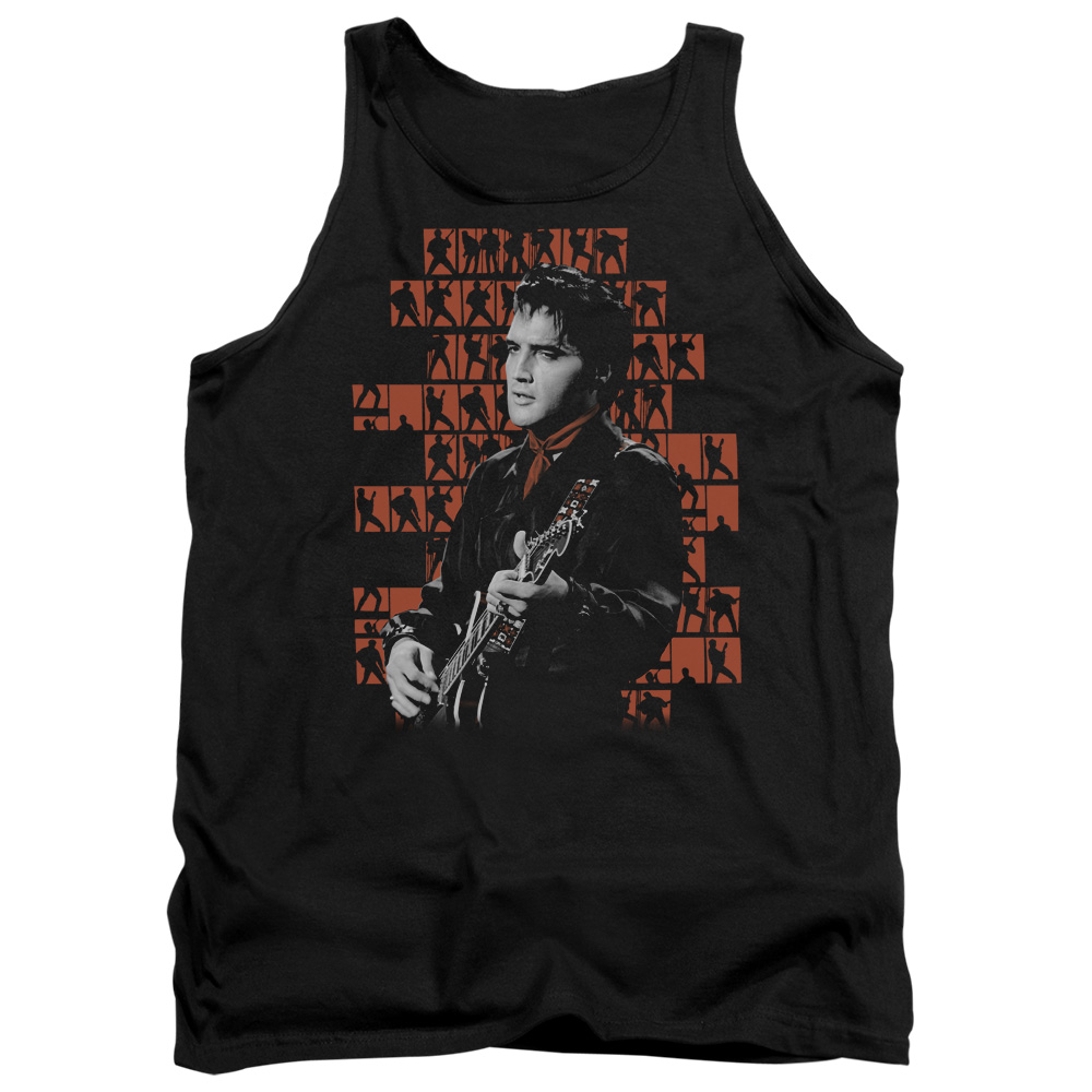 ELV418-TK-2 Elvis Presley 1968 Adult Tank Top, Black - Medium