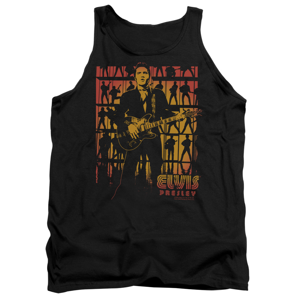 ELV604-TK-2 Elvis Presley Comeback Spotlight Adult Tank Top, Black - Medium