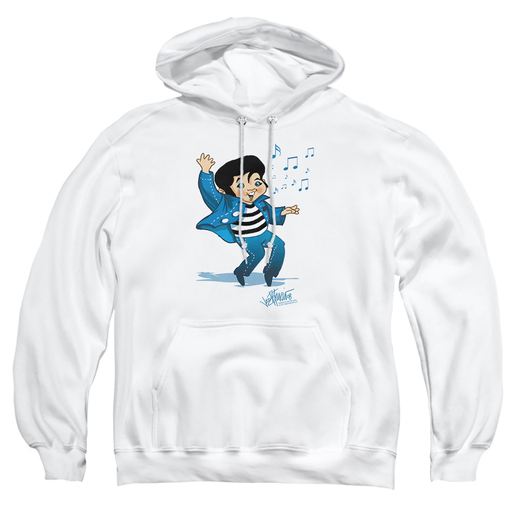 ELV680-AFTH-2 Elvis Presley Lil Jailbird Adult Pullover Hoodie, White - Medium