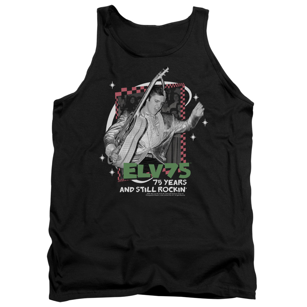 ELV684-TK-4 Elvis Presley Still Rockin Adult Tank Top, Black - Extra Large