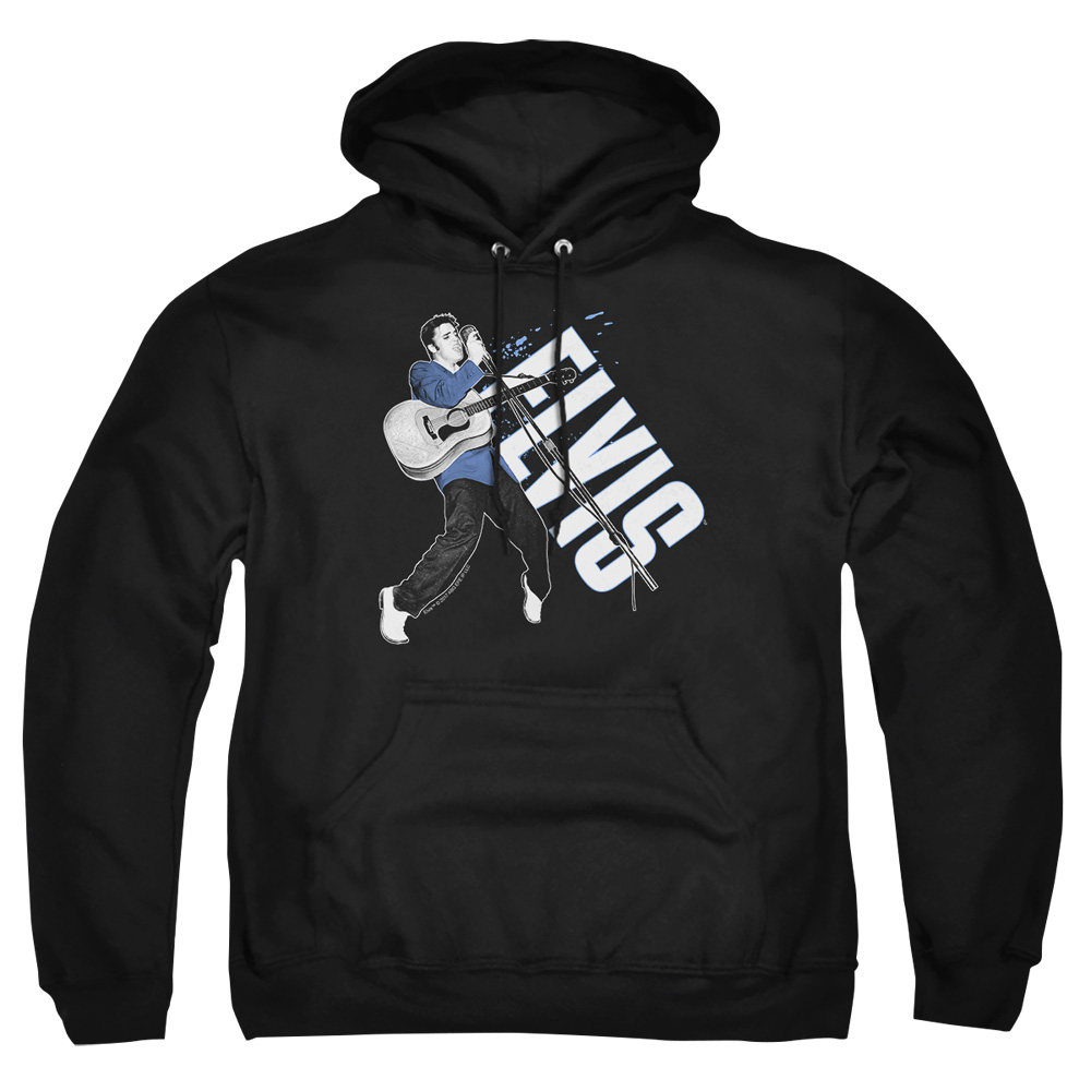 ELV764-AFTH-2 Elvis Presley on His Toes Adult Pullover Hoodie, Black - Medium