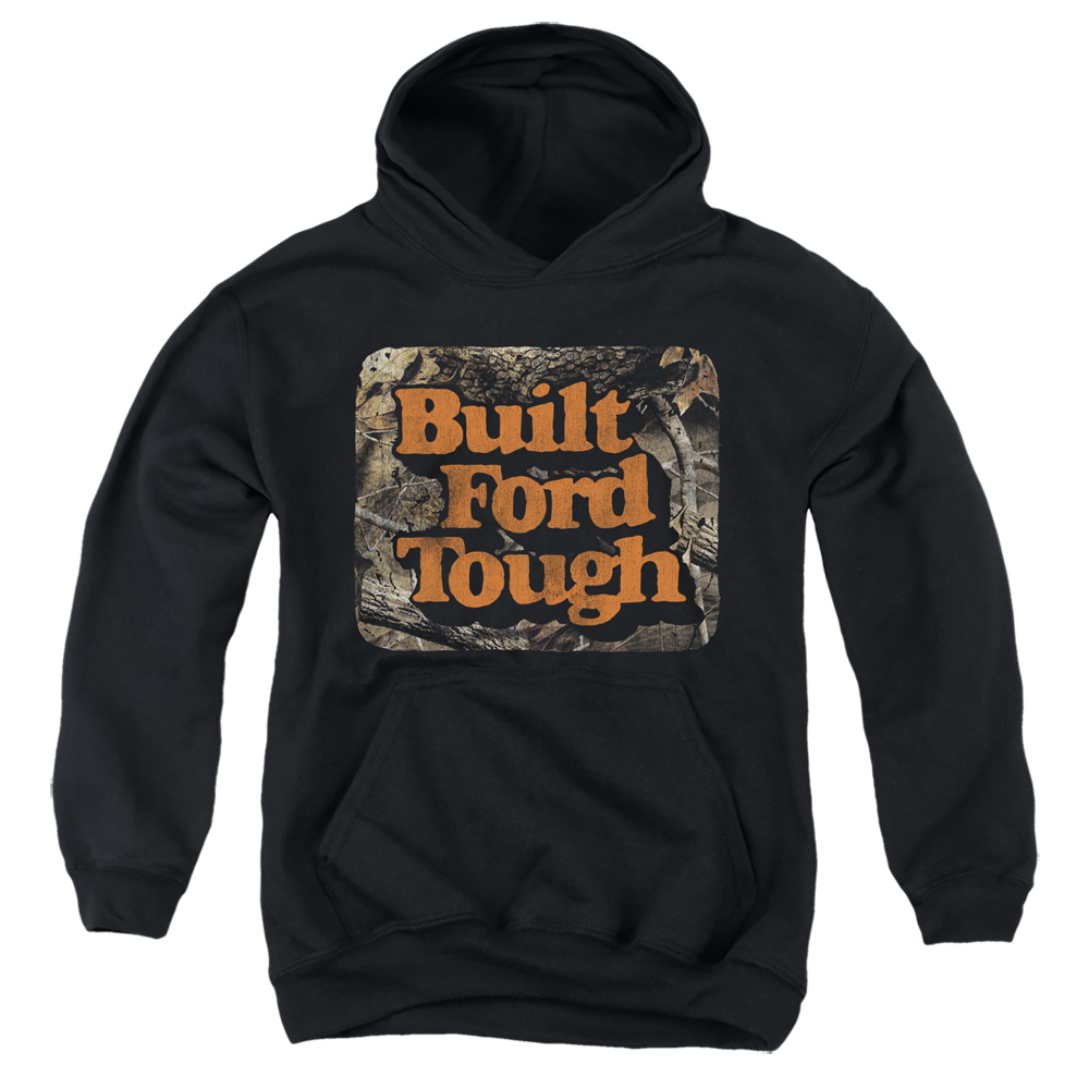 FORD265-YFTH-2 Ford BFT Camo Youth Hooded Sweatshirt, Black - Medium