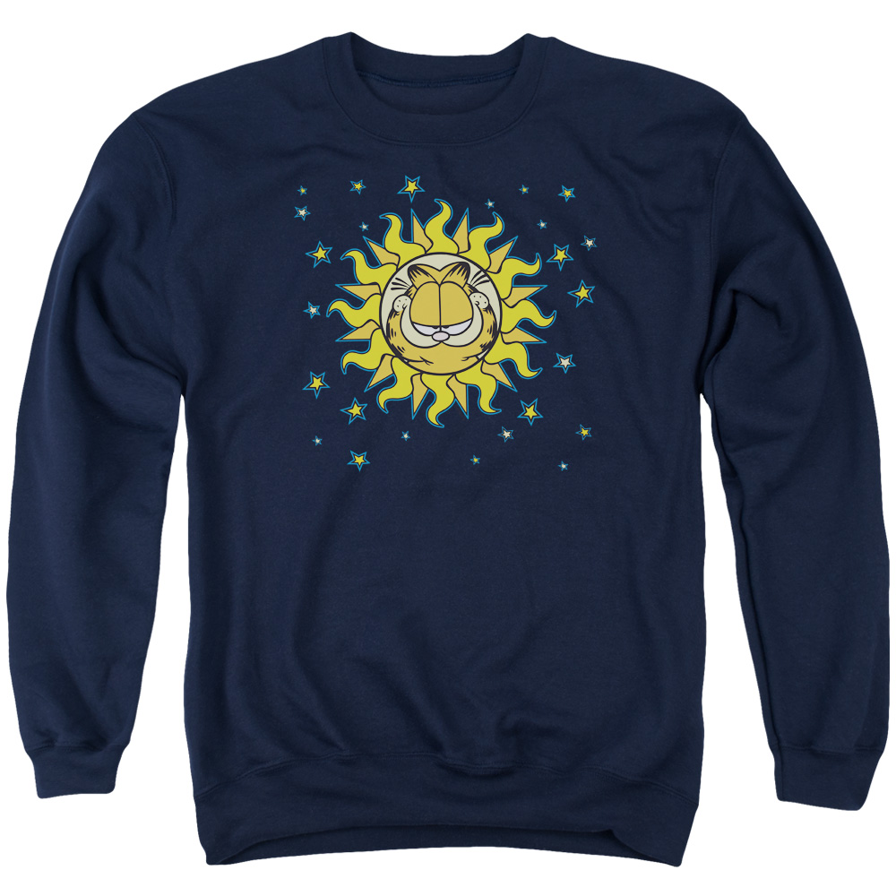 GAR124-AS-2 Garfield Celestial Adult Crewneck Sweatshirt, Navy - Medium