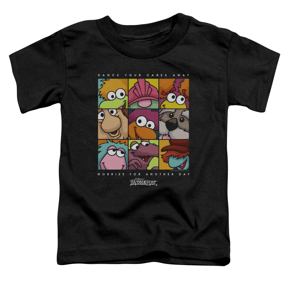 FR116-TT-2 Fraggle Rock Squared Toddler Short Sleeve T-Shirt, Black - Medium 3T