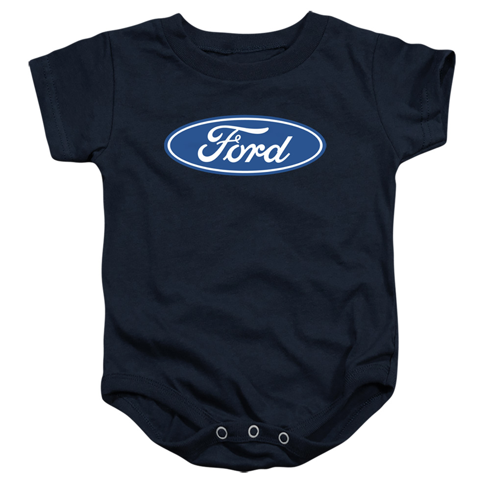 FORD189-SS-2 Ford Dimensional Logo Infant Snapsuit, Navy - Medium - 12 Month
